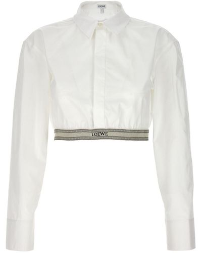 Loewe Cropped Shirt - Weiß