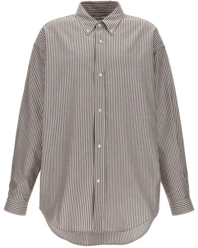 Hed Mayner 'pinstripe Oxford' Shirt - Grey