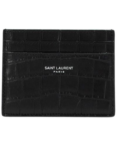 Saint Laurent Logo Card Holder - Black