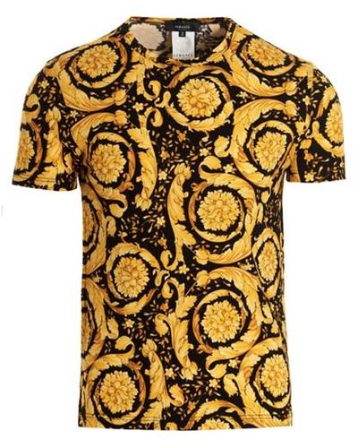 Versace 'barocco' Underwear T-shirt - Yellow
