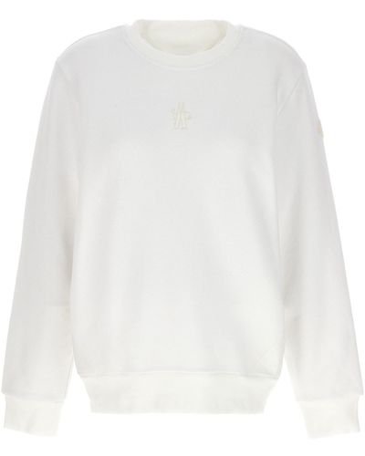 Moncler Sweatshirt Mit Logostickerei - Weiß