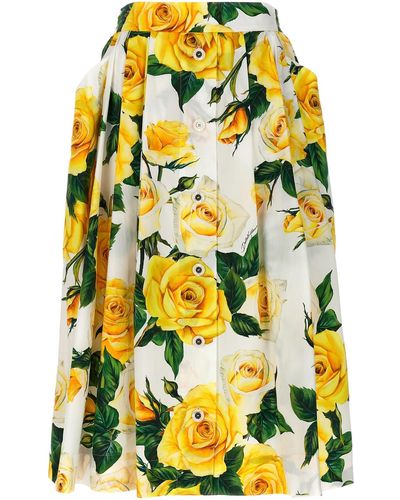 Dolce & Gabbana 'rose Gialle' Skirt - Yellow