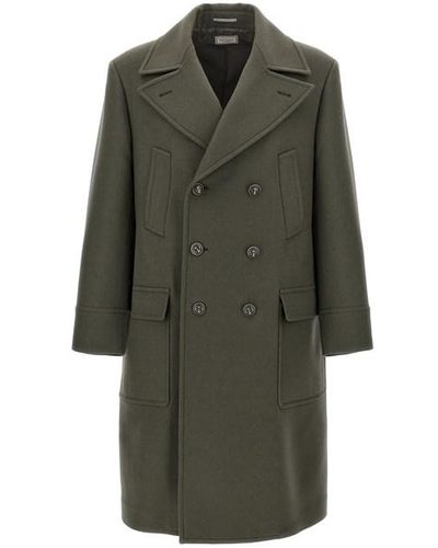 Brunello Cucinelli Double-breasted Long Coat - Green