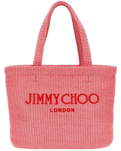Jimmy Choo 'beach Tote E/w' Shopping Bag - Red