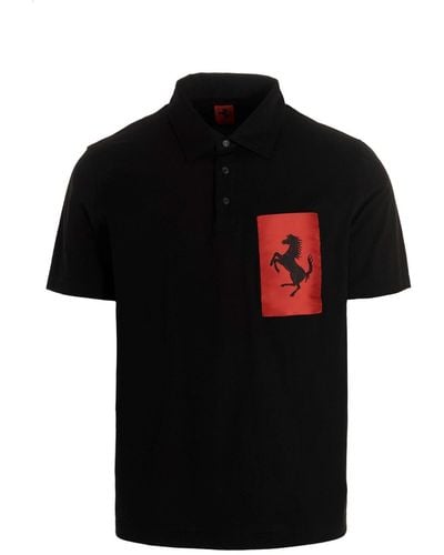 Ferrari 'label Pocket' Polo Shirt - Black