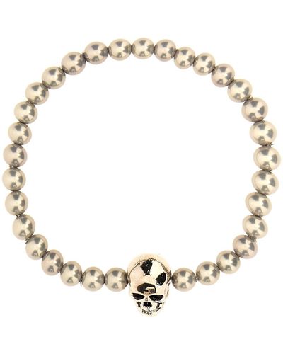 Alexander McQueen 'skull Beaded' Bracelet - Metallic