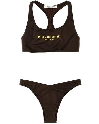 Philosophy Di Lorenzo Serafini Bikini stampa logo - Nero