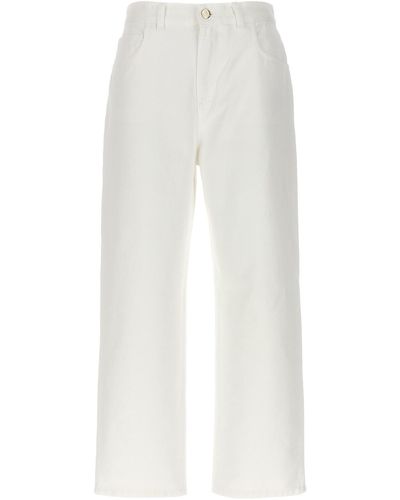 Moncler Crop-Jeans Mit Geradem Bein - Weiß