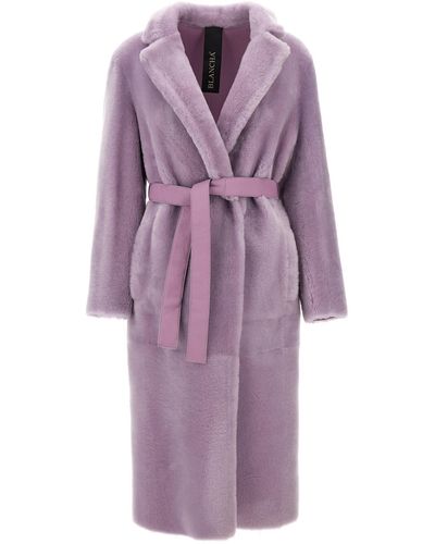 Blancha Long Fur Coat - Purple