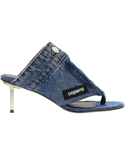 Coperni 'denim Open Thong' Sandals - Blue