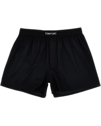 Tom Ford Logo Elastic Boxer Shorts - Black