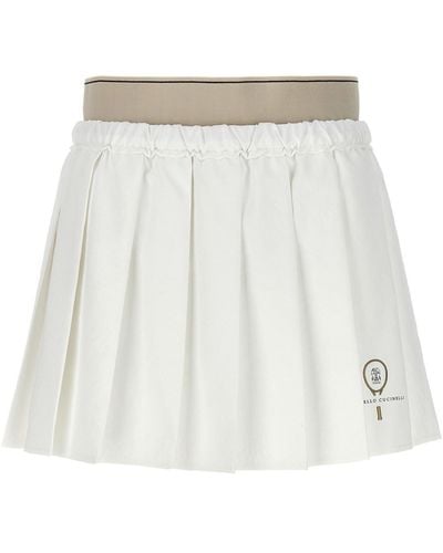 Brunello Cucinelli Mini Pleated Skirt - White