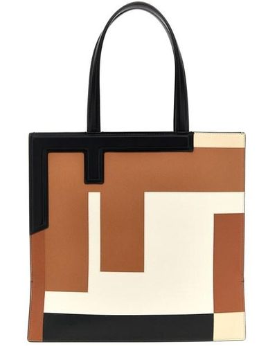 Fendi ' Flip Medium' Shopping Bag - Black