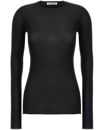 Jil Sander Silk Mesh Top - Black