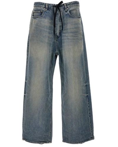 Balenciaga Wide Drawstring Jeans - Blue
