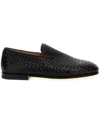 Premiata Braided Leather Loafers - Black