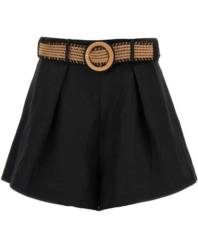 Zimmermann 'halliday Tuck' Shorts - Black