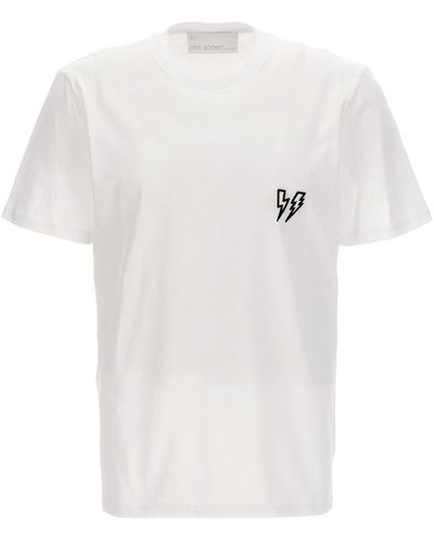 Neil Barrett T-Shirt Mit Logostickerei - Weiß