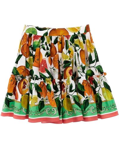 Dolce & Gabbana Fruit Print Skirt - Green