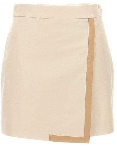 Fendi Contrasting Profile Skirt - Natural