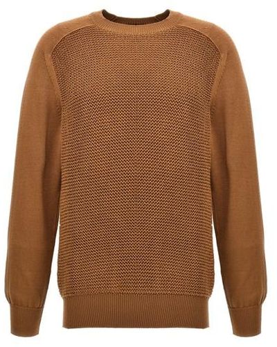 Zegna Waffle Stitch Sweater - Brown