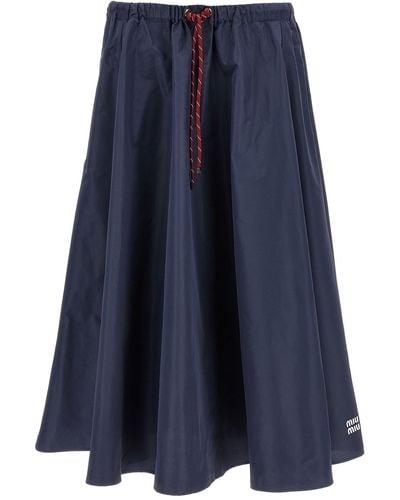 Miu Miu Tela Canvas Skirt - Blue