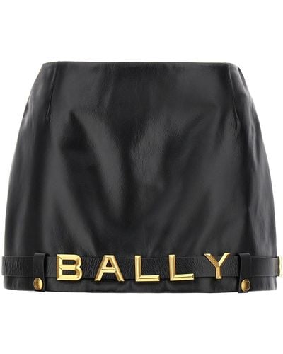 Bally Croc Embossed Leather Mini Skirt in Red | Lyst UK