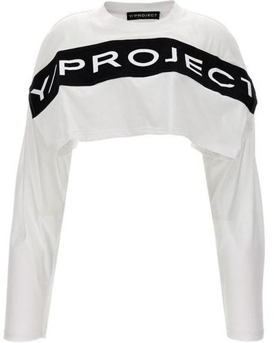 Y. Project T-shirt cropped logo - Nero