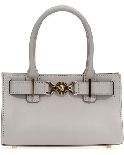 Versace 'medusa '95' Small Shopping Bag - Grey