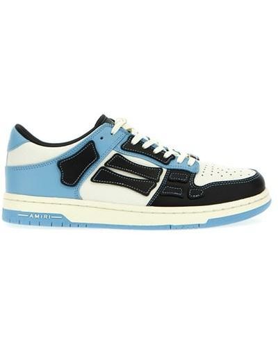 Amiri Skel Paneled Leather Low-top Sneakers - Blue