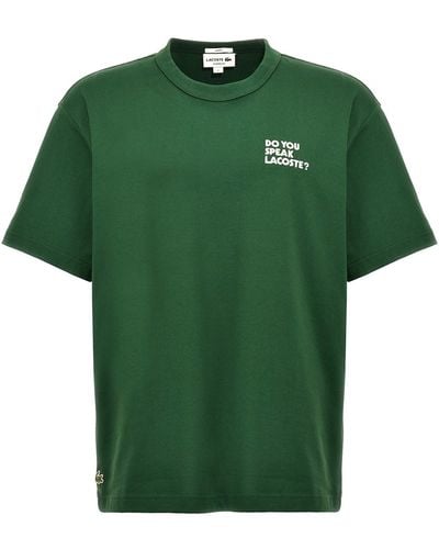 Lacoste 'do You Speak ?' T-shirt - Green