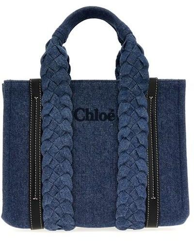 Chloé Small 'woody' Shopping Bag - Blue