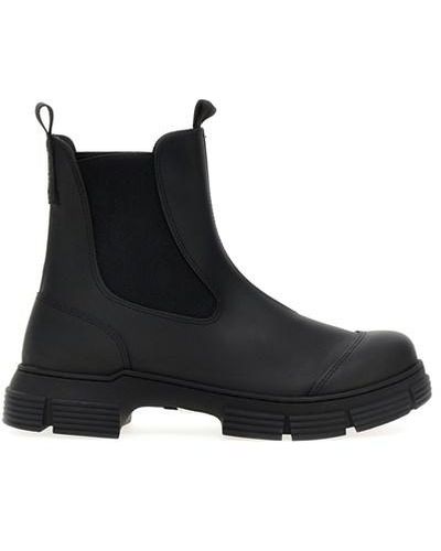 Ganni 'rubber City' Ankle Boots - Black