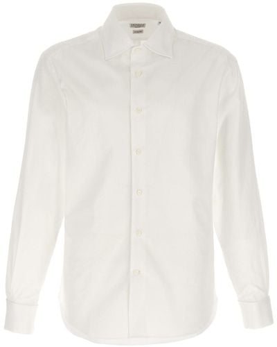 Brunello Cucinelli Hemd Aus Baumwolle - Weiß