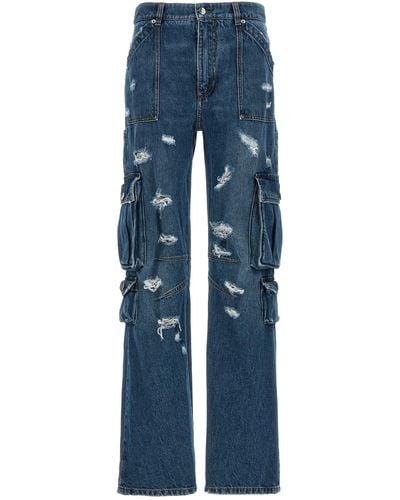 Dolce & Gabbana Cargo-Jeans Mit Used-Effekt - Blau
