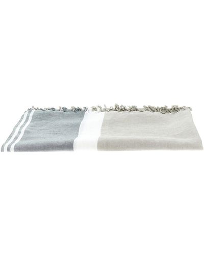 Brunello Cucinelli Striped Beach Towel - White