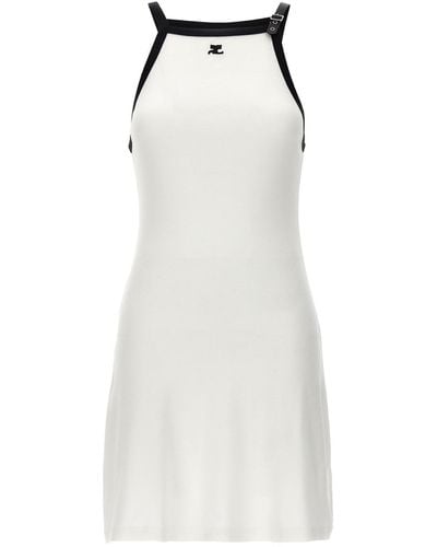 Courreges Kleid "Buckle Contrast" - Weiß