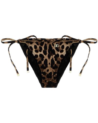 Dolce & Gabbana Bikini-Slip "Leopard" - Schwarz