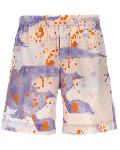 MSGM Short stampa all-over - Bianco