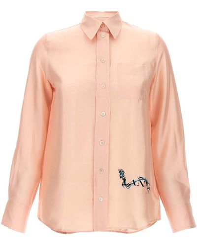Lanvin Logo Print Shirt - Pink