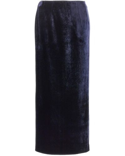 Fendi Velvet Long Skirt - Blue