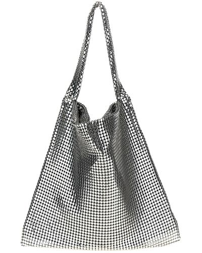 Rabanne 'silver Pixel Metallic' Shopping Bag - Grey
