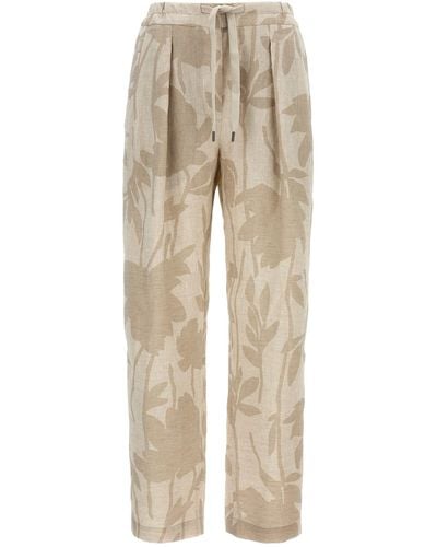 Brunello Cucinelli Floral Trousers - Natural