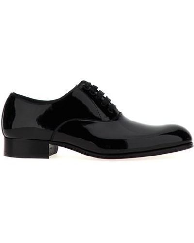 Tom Ford Patent Leather Lace Up Shoes - Black