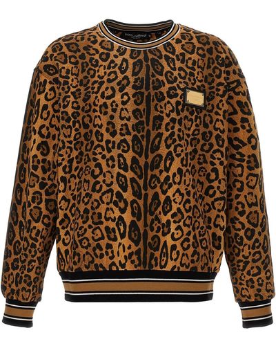 Dolce & Gabbana Sweatshirt Mit Leopardenmuster - Braun