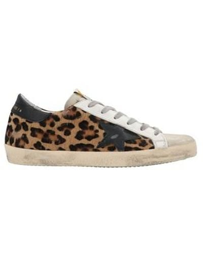 Golden Goose Sneakers superstar con stampa leopardo - Marrone