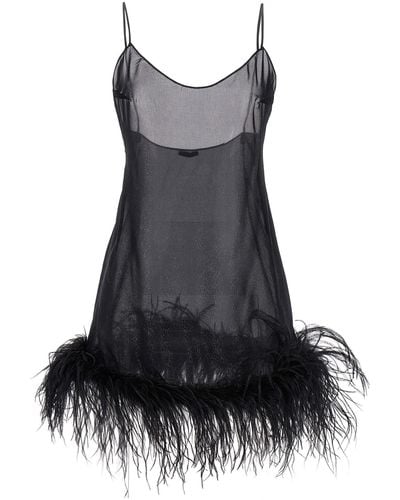 Oséree 'plumage Babydoll' Dress - Black