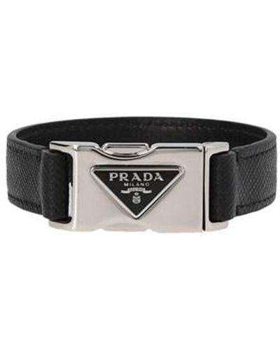 Prada Triangle Logo Bracelet - Black