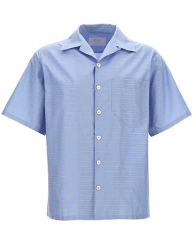 Prada Logo Bowling Shirt - Blue