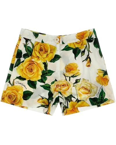 Dolce & Gabbana 'rose Gialle' Shorts - Yellow